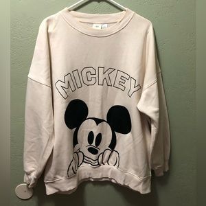 H&M Disney Large Tan/Black Mickey sweatshirt